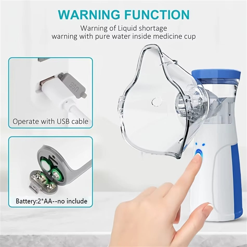 Handheld Nebuliser Mesh Technology USB Rechargeable Quiet Operation