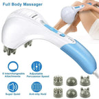 Handheld Percussion Massager Dual-Motor Dual-Head Adjustable Speed
