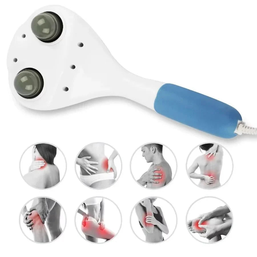 Handheld Percussion Massager Dual-Motor Dual-Head Adjustable Speed