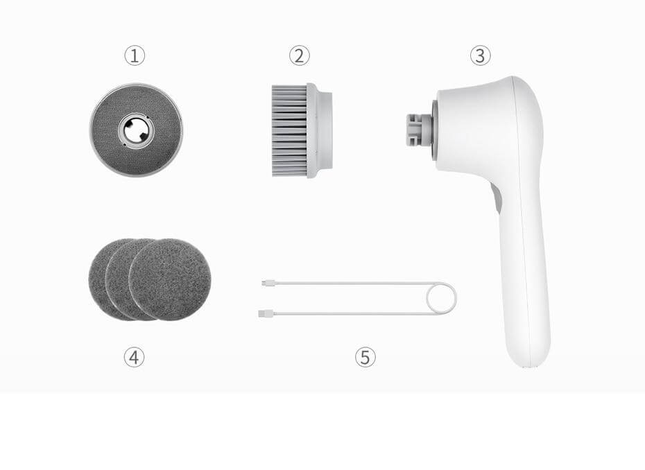 Handheld Scrubber Cordless Waterproof Interchangeable Brushes