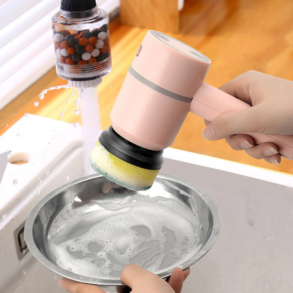 Handheld Scrubber USB Rechargeable Interchangeable Brush Heads