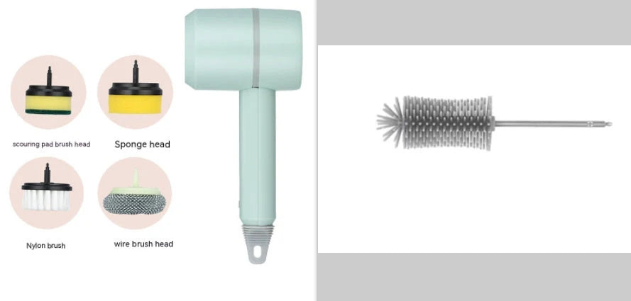 Handheld Scrubber USB Rechargeable Interchangeable Brush Heads