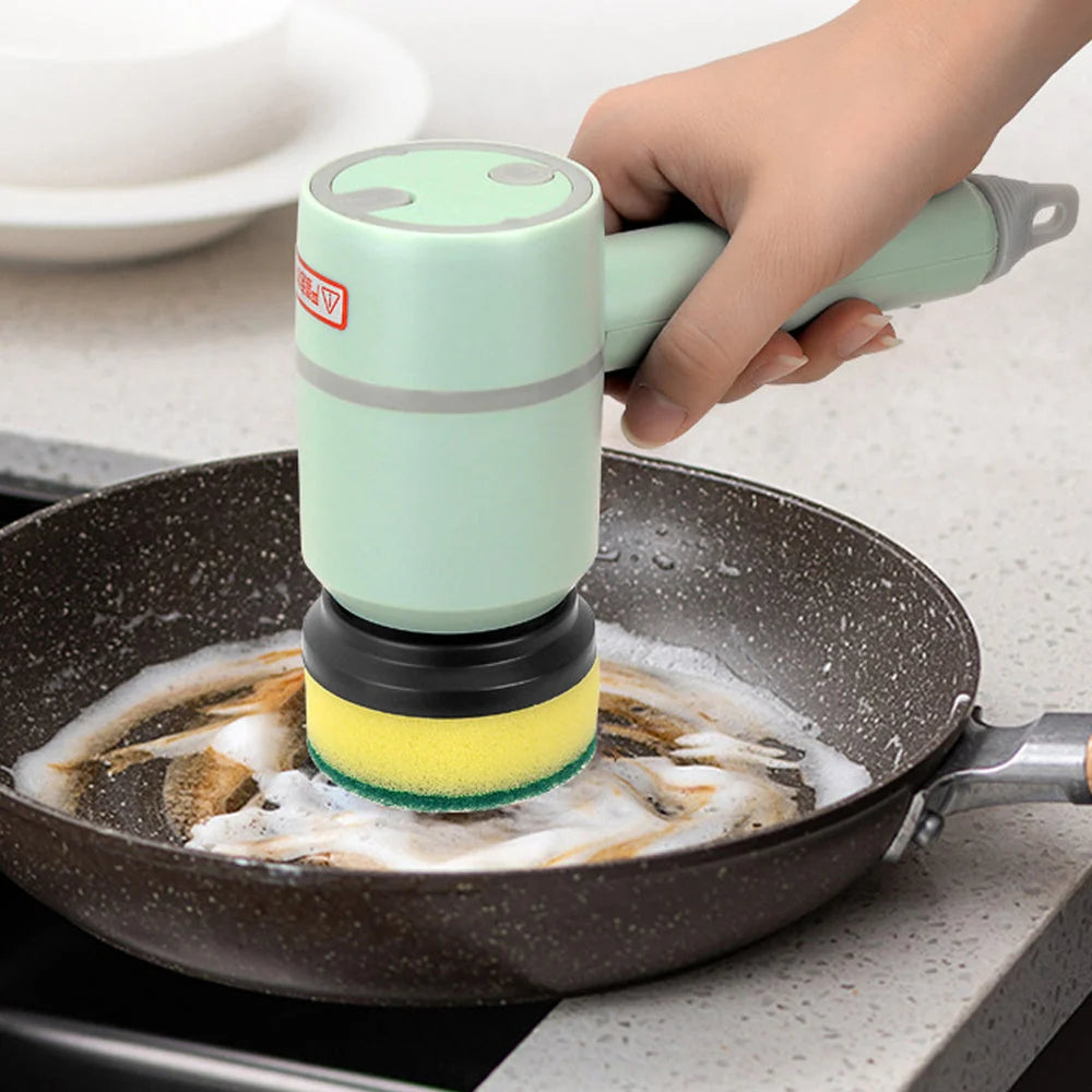 Handheld Scrubber USB Rechargeable Interchangeable Brush Heads
