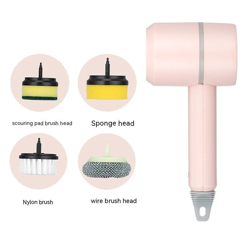 Handheld Scrubber USB Rechargeable Interchangeable Brush Heads
