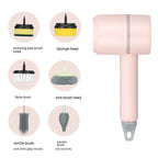 Handheld Scrubber USB Rechargeable Interchangeable Brush Heads