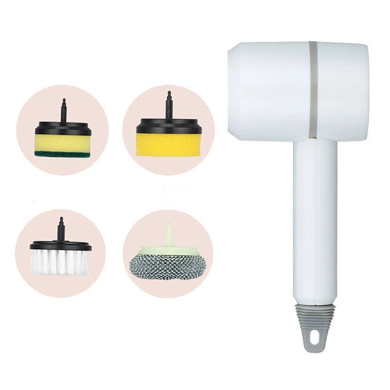 Handheld Scrubber USB Rechargeable Interchangeable Brush Heads