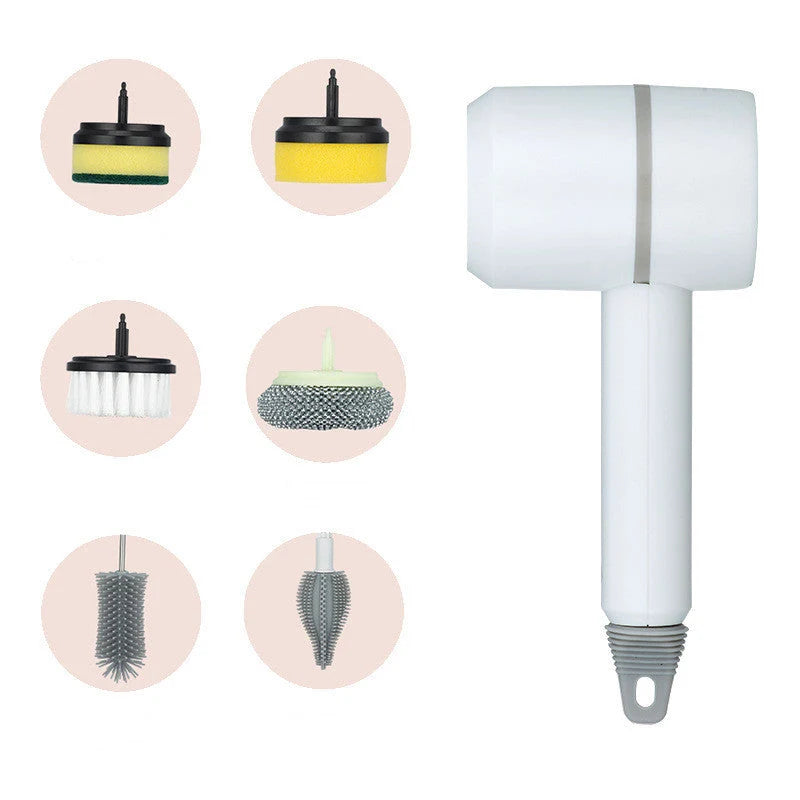 Handheld Scrubber USB Rechargeable Interchangeable Brush Heads