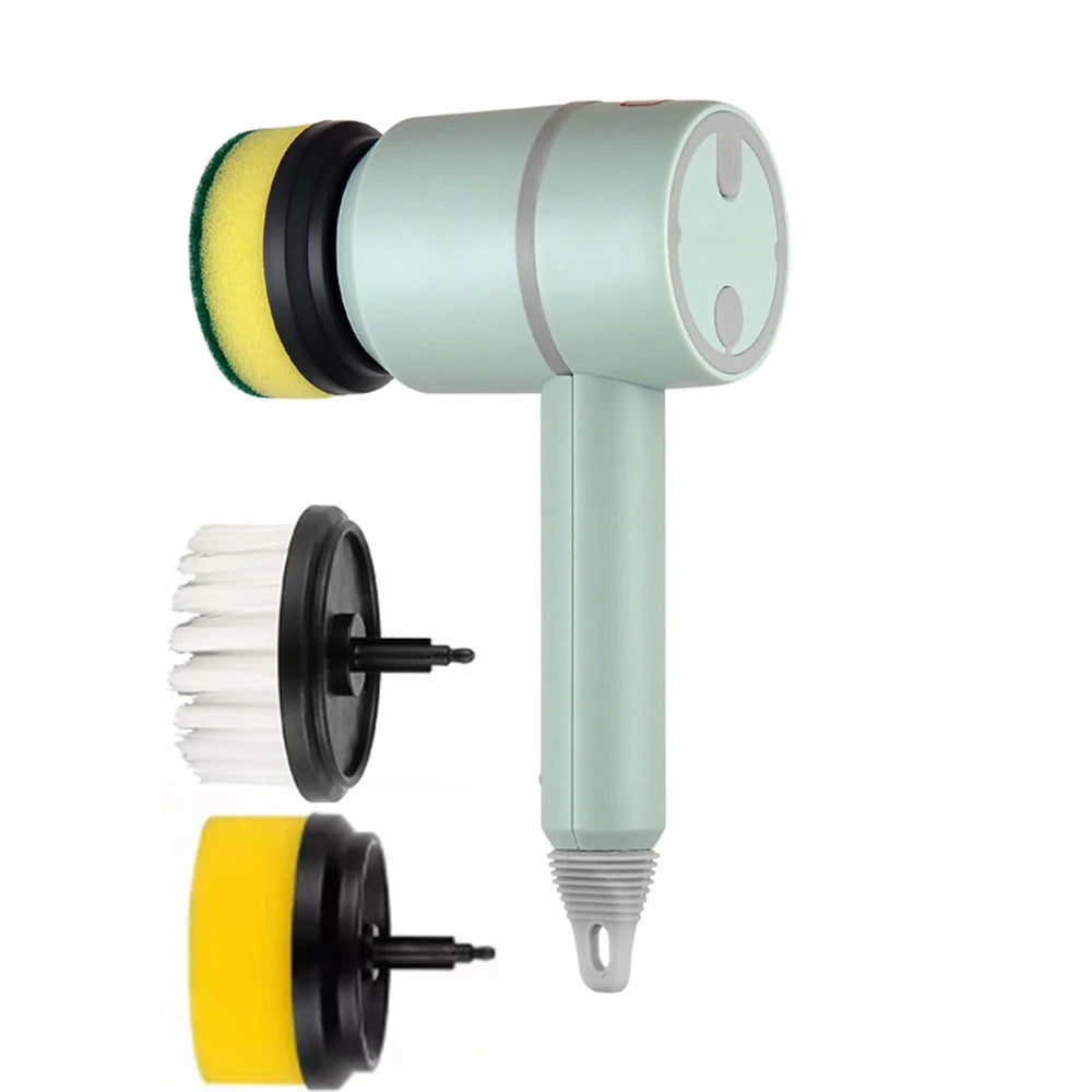 Handheld Scrubber USB Rechargeable Interchangeable Brush Heads
