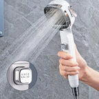 Handheld Shower Head On-Off Button & Four Spray Modes