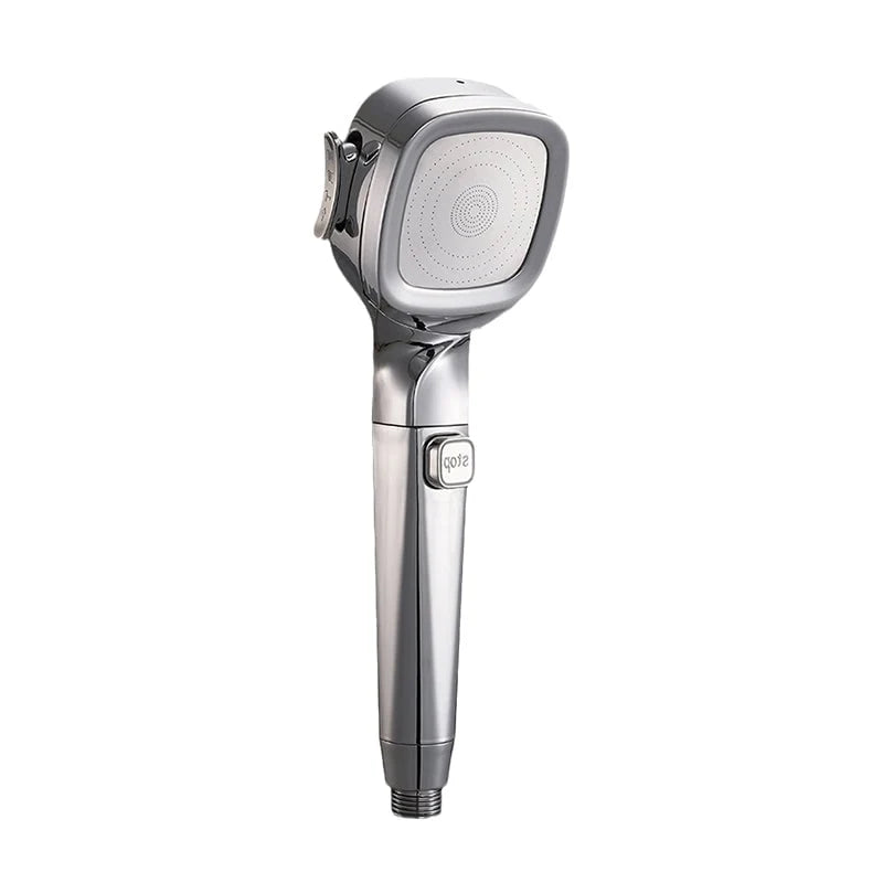 Handheld Shower Head On-Off Button & Four Spray Modes