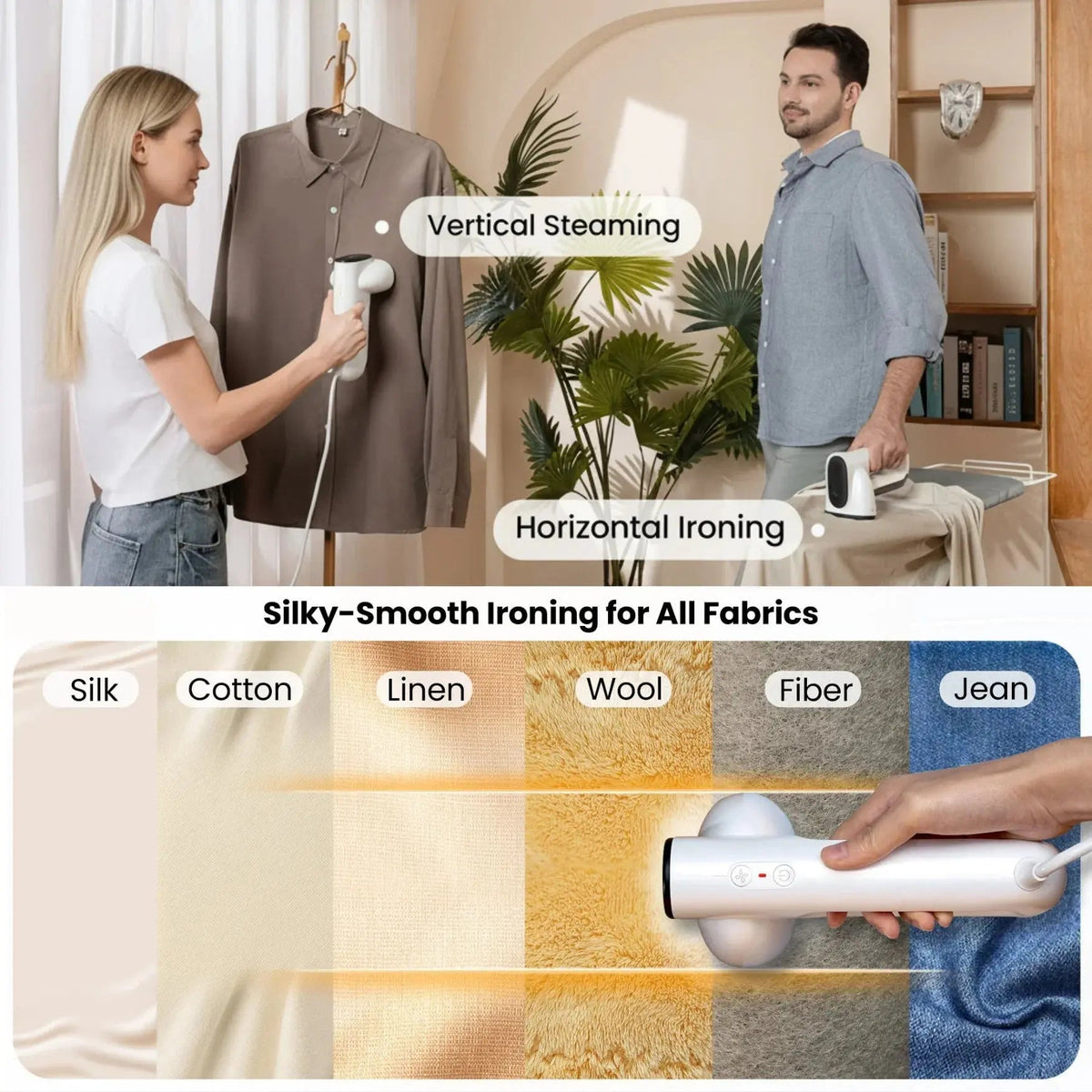 Handheld Steamer Automatic Fabric Grip Instant Dry