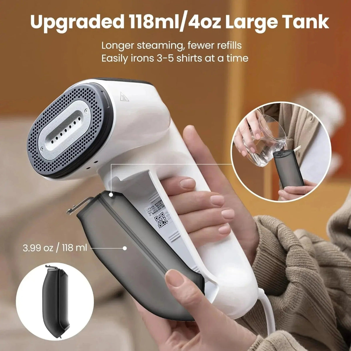 Handheld Steamer Automatic Fabric Grip Instant Dry