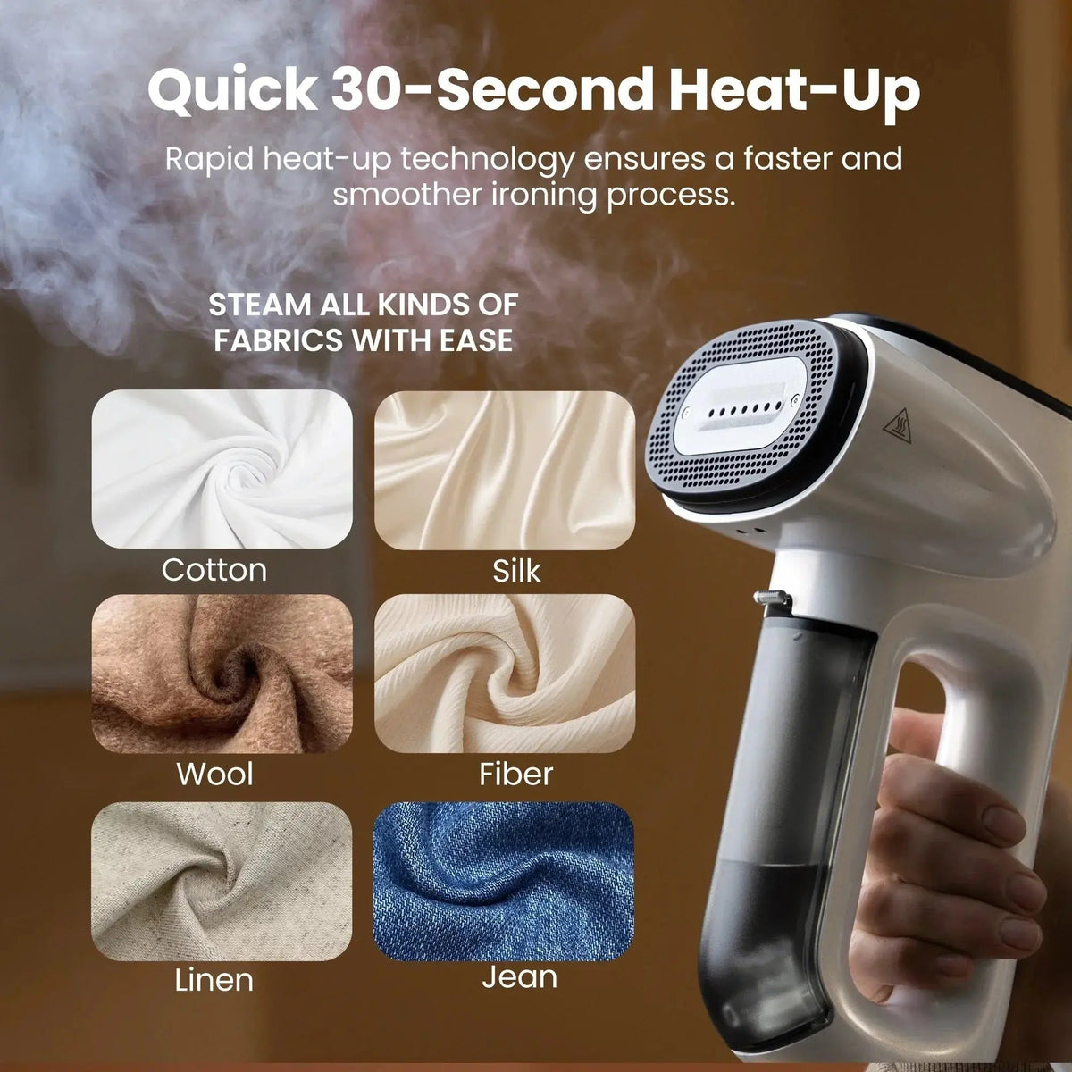 Handheld Steamer Automatic Fabric Grip Instant Dry