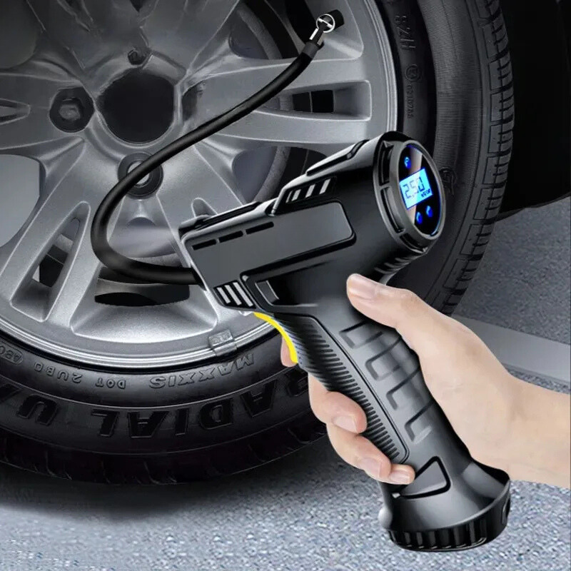 Handheld Tire Inflator Wireless Charging Smart Auto-Stop LED Light