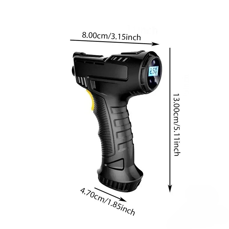 Handheld Tire Inflator Wireless Charging Smart Auto-Stop LED Light