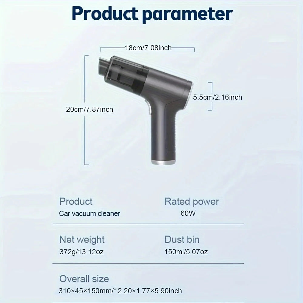 Handheld Vacuum 5000 Pa Cordless Rechargeable Pet Hair Ready