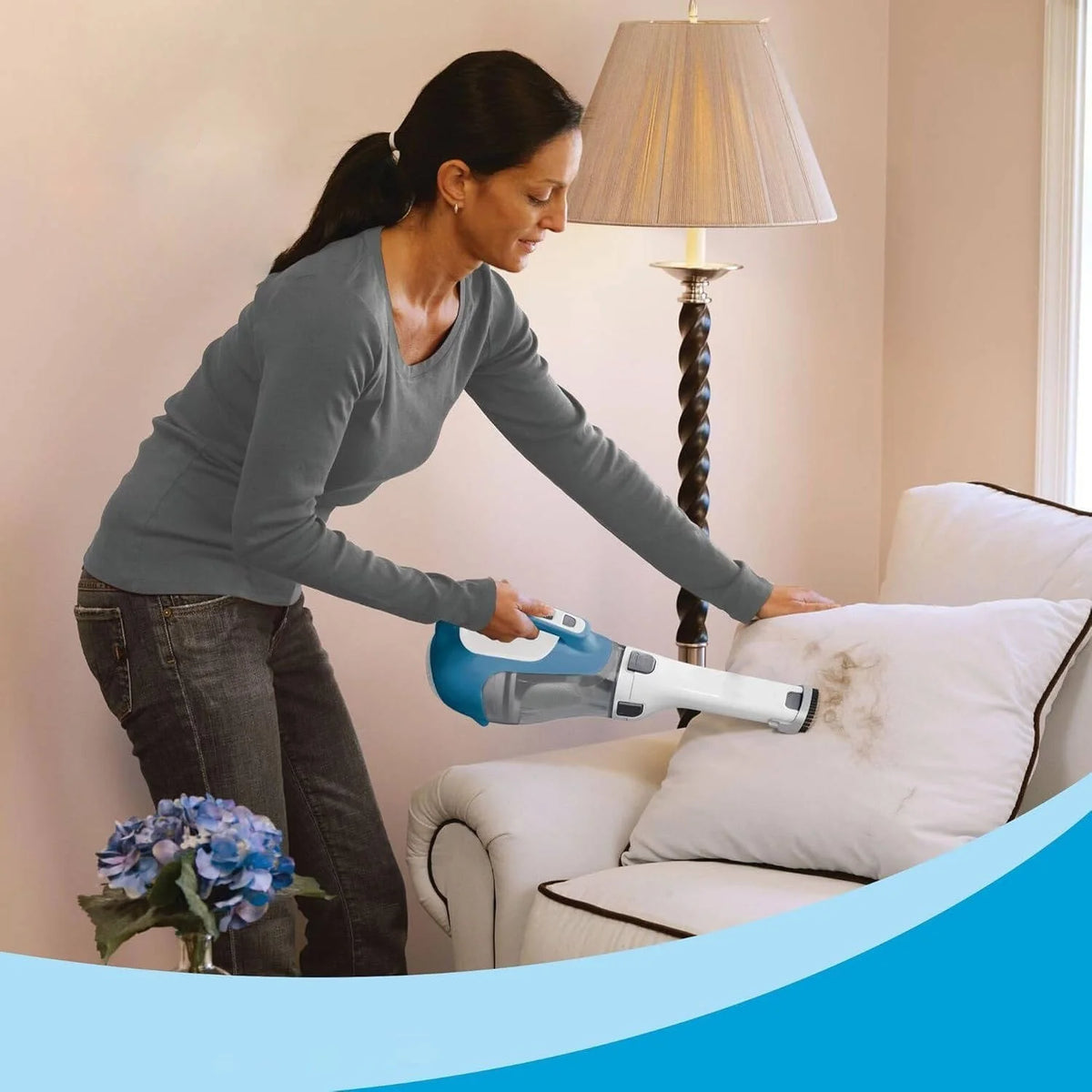 Handheld Vacuum Cordless Cyclonic Suction 180° Rotating Nozzle