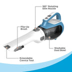 Handheld Vacuum Cordless Cyclonic Suction 180° Rotating Nozzle