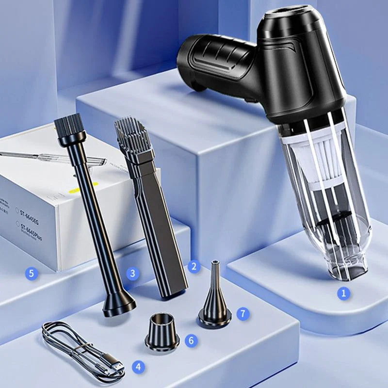 Handheld Vacuum Cordless Dual Suction & Blowing 4 Attachments