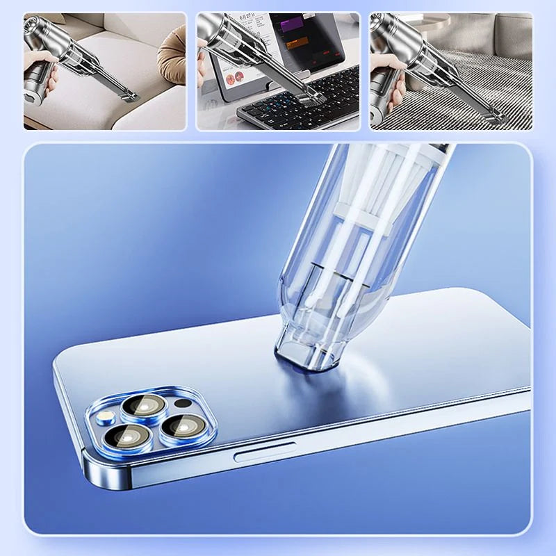 Handheld Vacuum Cordless Dual Suction & Blowing 4 Attachments