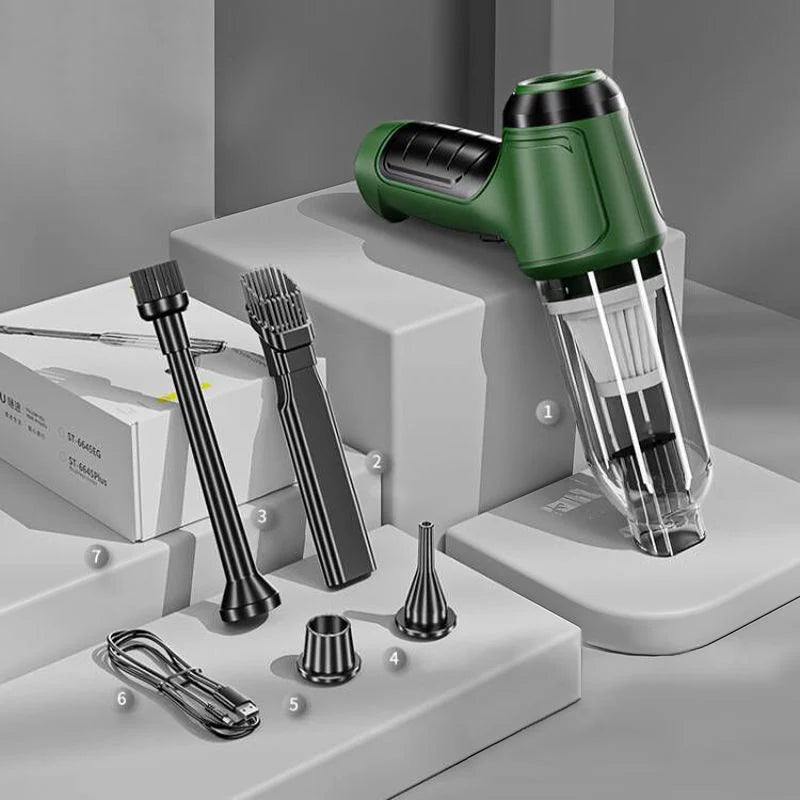 Handheld Vacuum Cordless Dual Suction & Blowing 4 Attachments
