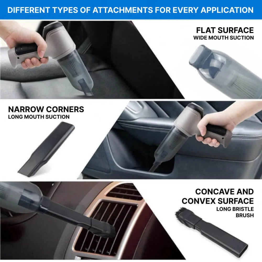 Handheld Vacuum Cordless Turbo Suction Snap-On Nozzle