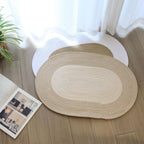 Handmade Braided Hemp Oval Floor Rug (25.5 x 18 in)