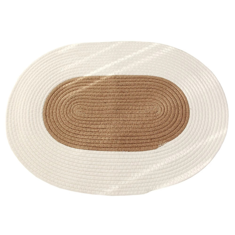 Handmade Braided Hemp Oval Floor Rug (25.5 x 18 in)