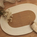 Handmade Braided Hemp Oval Floor Rug (25.5 x 18 in)