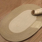 Handmade Braided Hemp Oval Floor Rug (25.5 x 18 in)