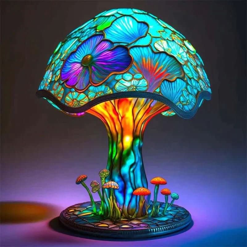 Handmade Colorful Mosaic Table Lamp (Plug-In)