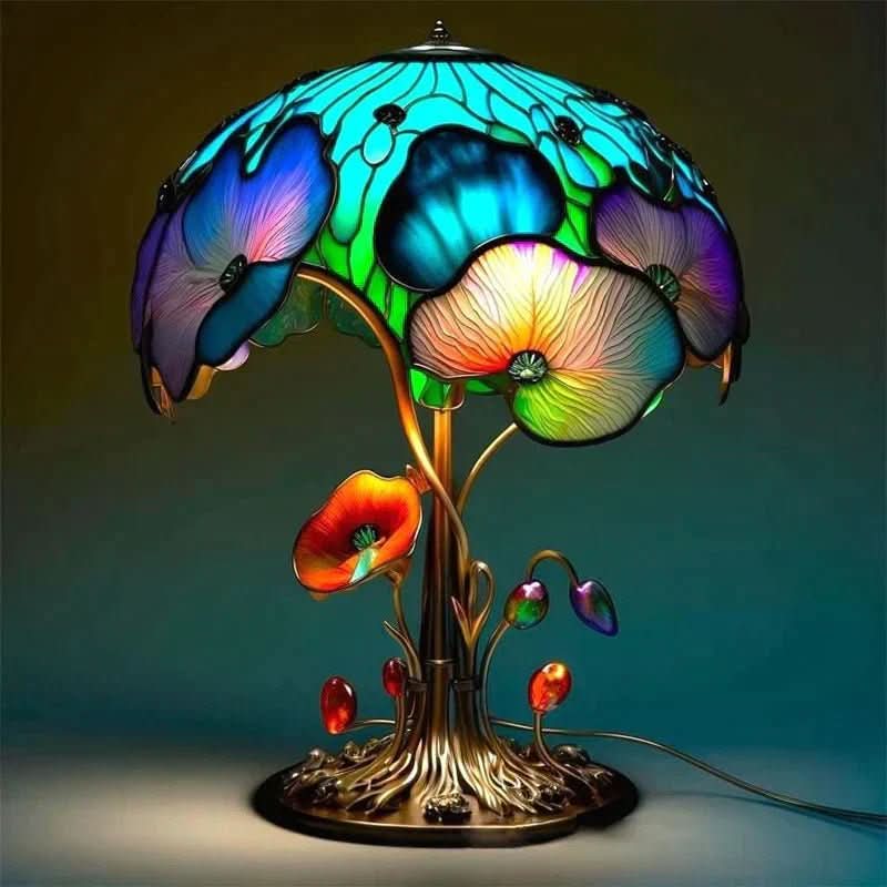 Handmade Colorful Mosaic Table Lamp (Plug-In)