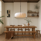 Handmade Silk Drum Pendant Light (Adjustable Height)