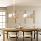 Handmade Silk Drum Pendant Light (Adjustable Height)