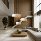 Handmade Silk Drum Pendant Light (Adjustable Height)