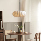 Handmade Silk Drum Pendant Light (Adjustable Height)