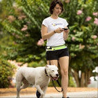 Hands-Free Dog Leash Adjustable Bungee Waist Strap Waterproof Pocket