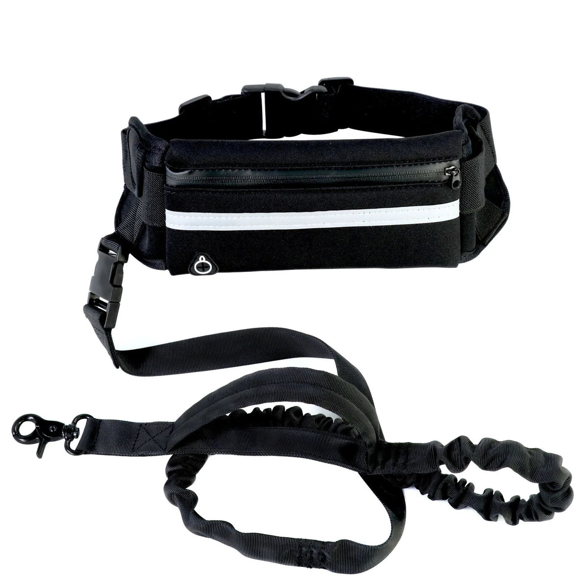 Hands-Free Dog Leash Adjustable Bungee Waist Strap Waterproof Pocket
