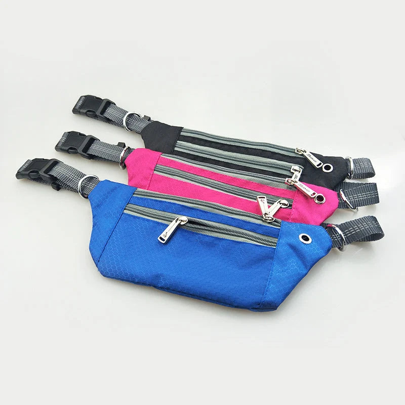 Hands-Free Dog Leash Elastic Shock-Absorbing Waist Belt Pouch Reflective