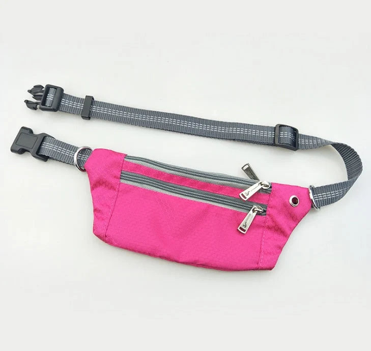Hands-Free Dog Leash Elastic Shock-Absorbing Waist Belt Pouch Reflective