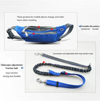 Hands-Free Dog Leash Elastic Shock-Absorbing Waist Belt Pouch Reflective