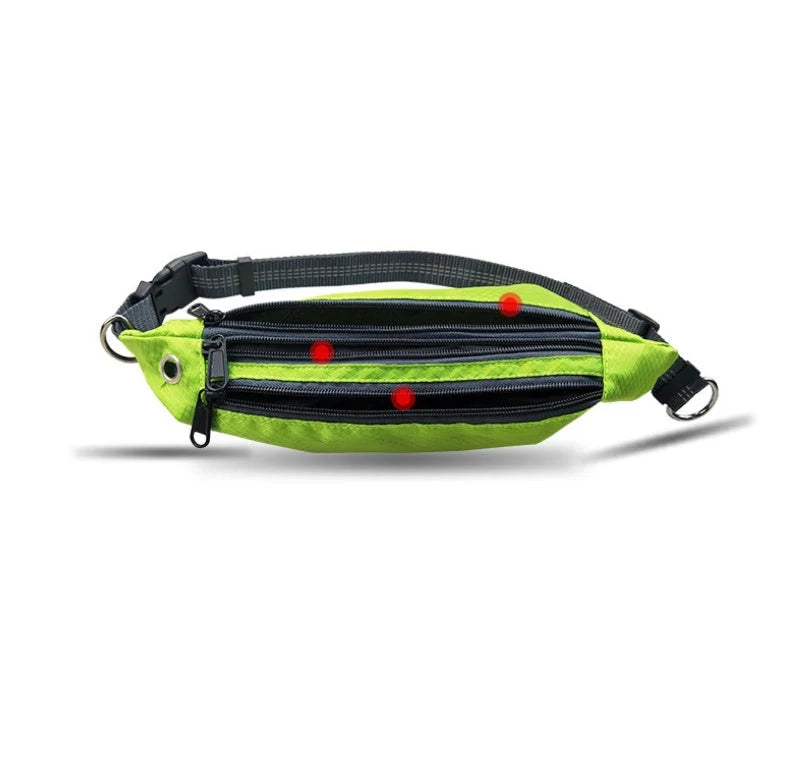 Hands-Free Dog Leash Elastic Shock-Absorbing Waist Belt Pouch Reflective