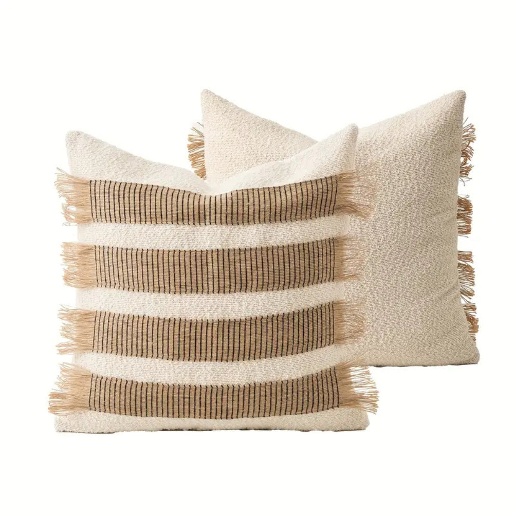 Handwoven Bohemian Stripe Cushion Cover (Concealed Zip)