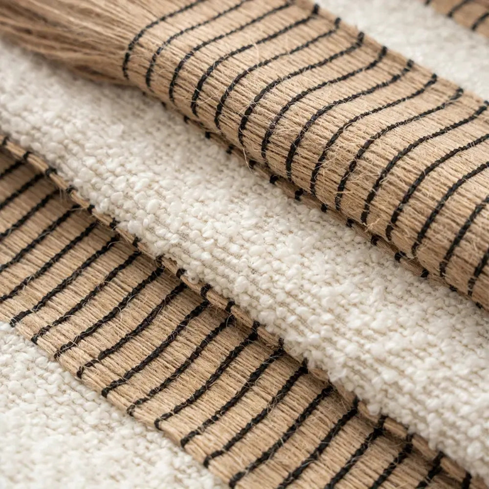 Handwoven Bohemian Stripe Cushion Cover (Concealed Zip)