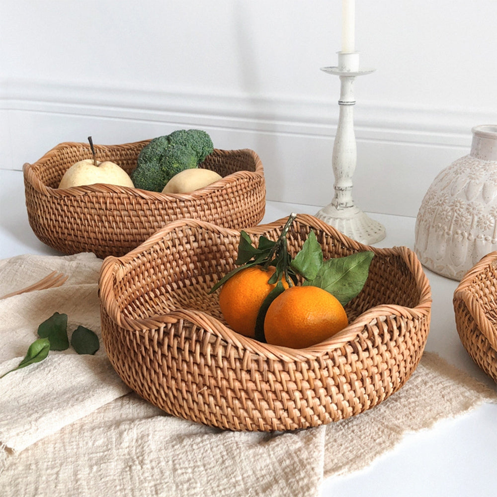 Handwoven Rattan Fruit & Bread Basket (Multiple Sizes)
