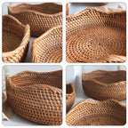 Handwoven Rattan Fruit & Bread Basket (Multiple Sizes)