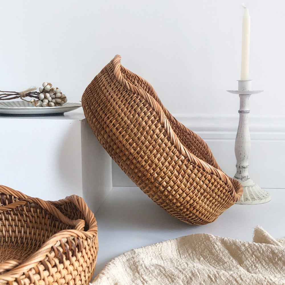 Handwoven Rattan Fruit & Bread Basket (Multiple Sizes)