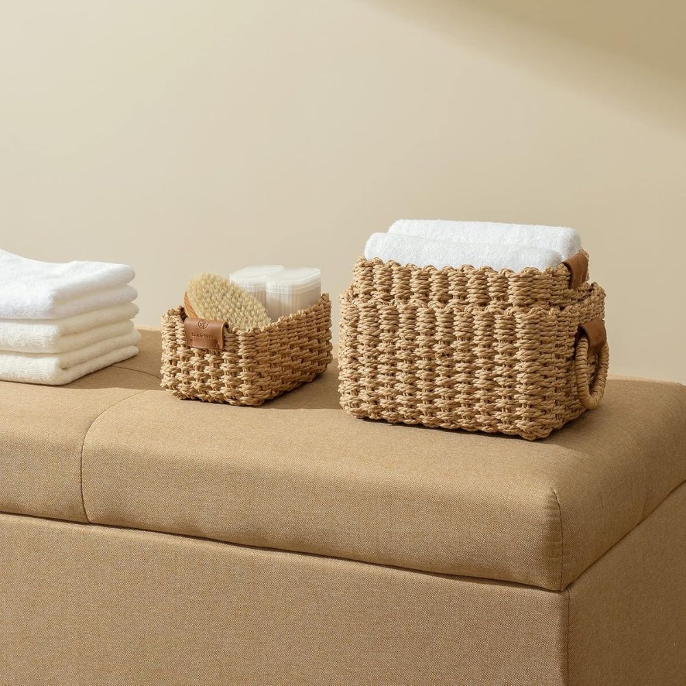 Handwoven Rattan Storage Baskets (Set of 3)