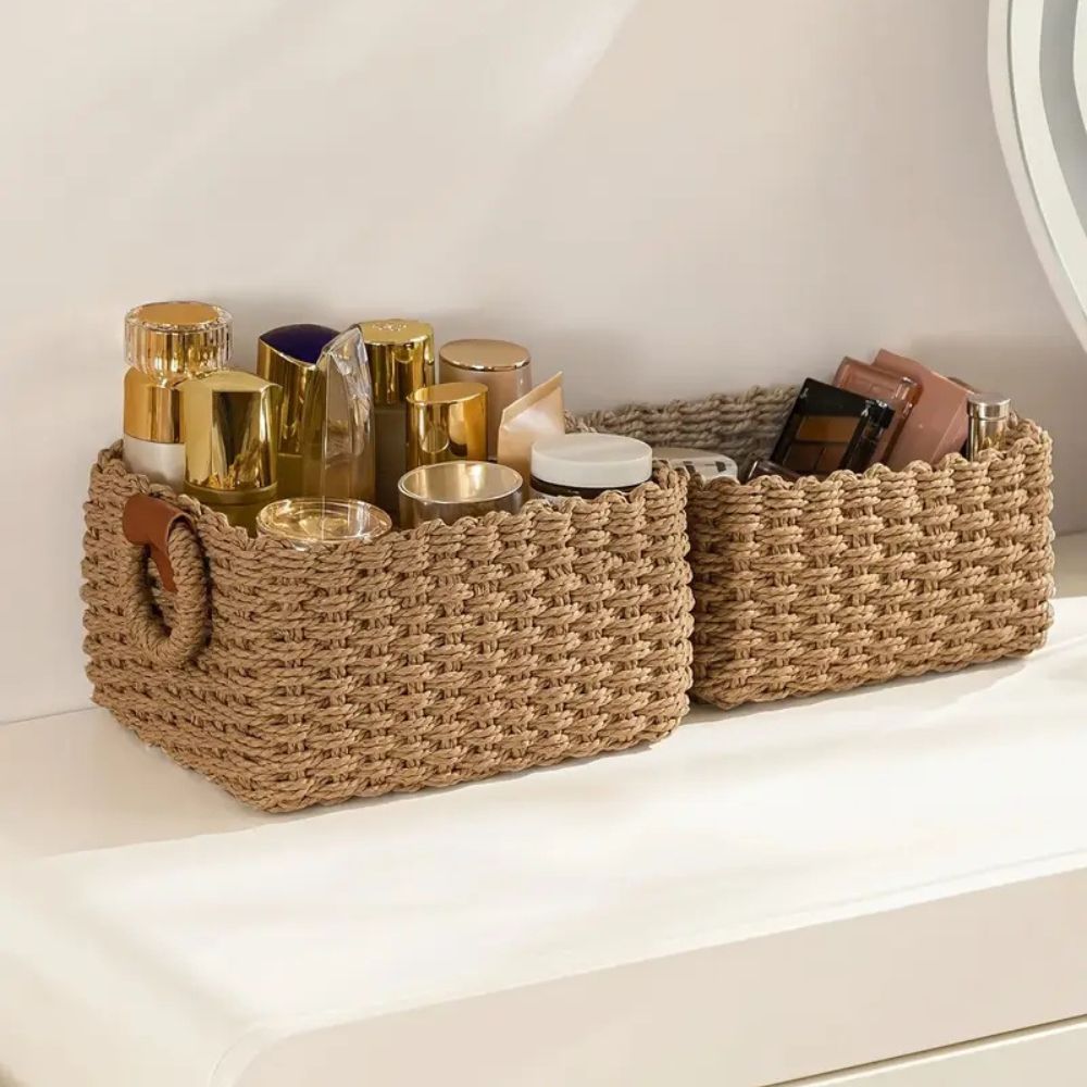 Handwoven Rattan Storage Baskets (Set of 3)