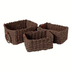 Handwoven Rattan Storage Baskets (Set of 3)